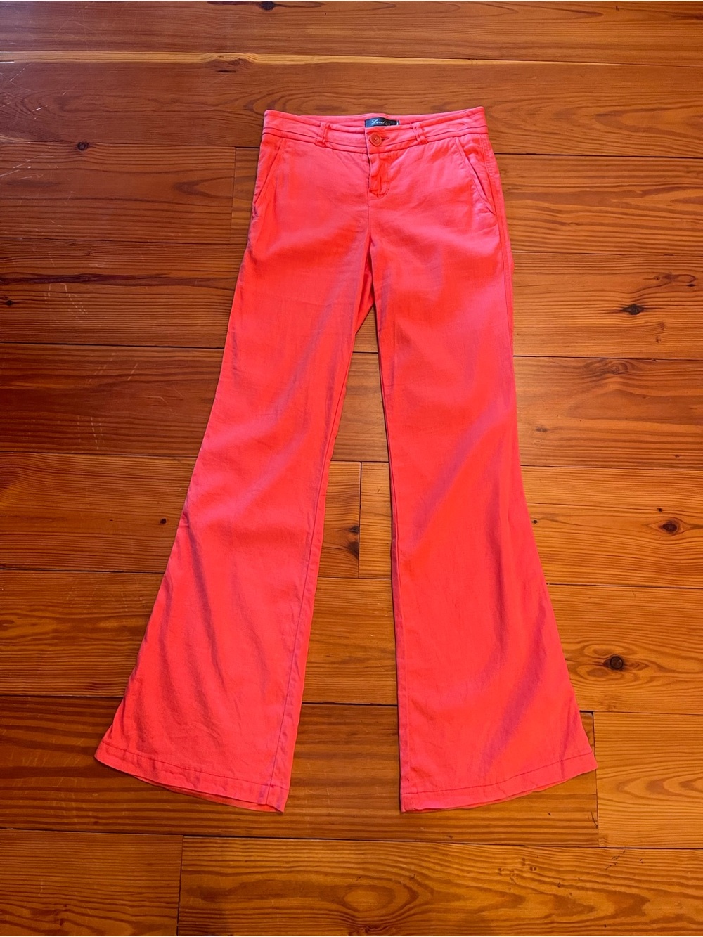 Level 99 Wide Leg Orange Pants & Purple Naked Zebra Sleeveless Blouse Outfit